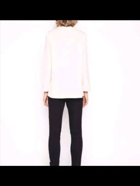 Cream Blouse with Clean Back Silhouette